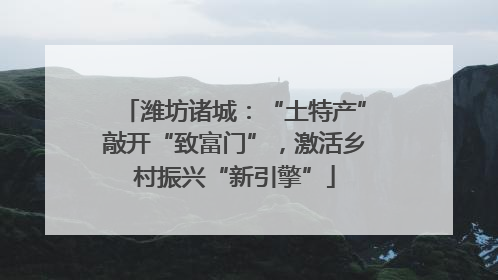 潍坊诸城：“土特产”敲开“致富门”，激活乡村振兴“新引擎”