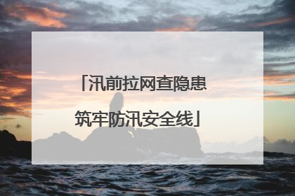 汛前拉网查隐患 筑牢防汛安全线