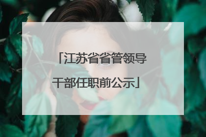 江苏省省管领导干部任职前公示