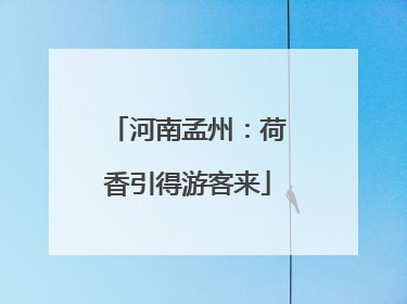 河南孟州：荷香引得游客来