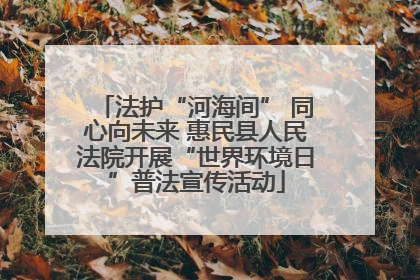 法护“河海间” 同心向未来 惠民县人民法院开展“世界环境日”普法宣传活动