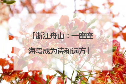 浙江舟山：一座座海岛成为诗和远方