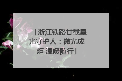 浙江铁路廿载星光守护人：微光成炬 温暖随行