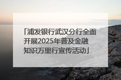 浦发银行武汉分行全面开展2025年普及金融知识万里行宣传活动