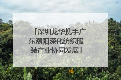 深圳龙华携手广东潮阳深化纺织服装产业协同发展