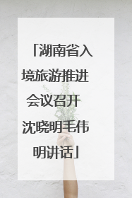湖南省入境旅游推进会议召开 沈晓明毛伟明讲话