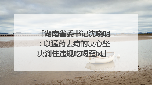 湖南省委书记沈晓明：以猛药去疴的决心坚决刹住违规吃喝歪风