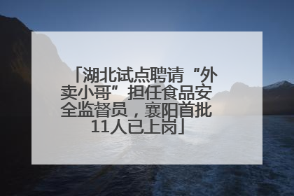 湖北试点聘请“外卖小哥”担任食品安全监督员，襄阳首批11人已上岗