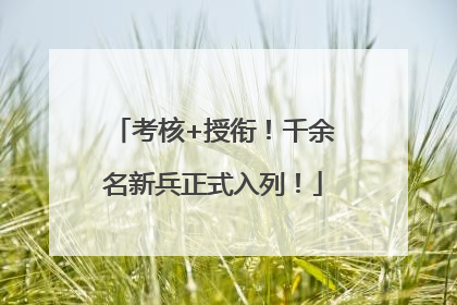 考核+授衔！千余名新兵正式入列！