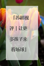 苏超视评︱让更多孩子来看场球