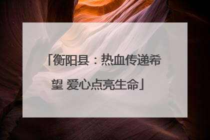 衡阳县：热血传递希望 爱心点亮生命