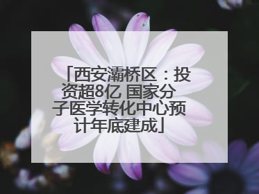 西安灞桥区：投资超8亿 国家分子医学转化中心预计年底建成