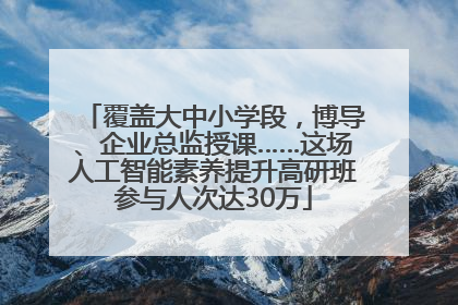覆盖大中小学段，博导、企业总监授课……这场人工智能素养提升高研班参与人次达30万