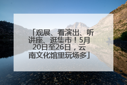 观展、看演出、听讲座、逛集市！5月20日至26日，云南文化馆里玩场多