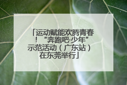 运动赋能欢腾青春！“奔跑吧·少年”示范活动（广东站）在东莞举行