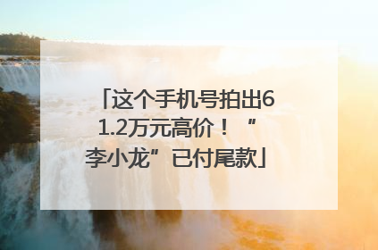 这个手机号拍出61.2万元高价！“李小龙”已付尾款
