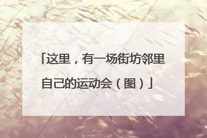 这里，有一场街坊邻里自己的运动会（图）