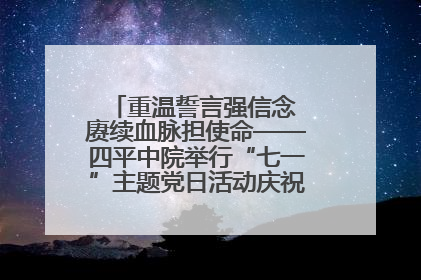 重温誓言强信念 赓续血脉担使命——四平中院举行“七一”主题党日活动庆祝建党104周年
