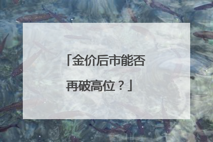金价后市能否再破高位？