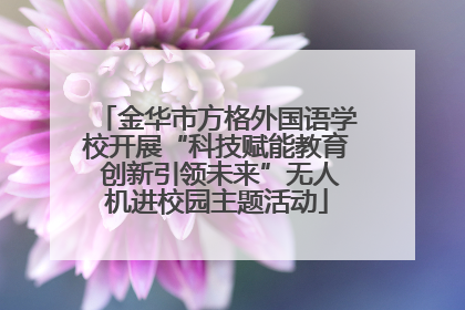 金华市方格外国语学校开展“科技赋能教育 创新引领未来”无人机进校园主题活动