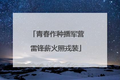 青春作种播军营 雷锋薪火照戎装