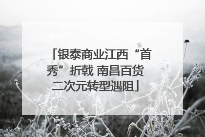 银泰商业江西“首秀”折戟 南昌百货二次元转型遇阻