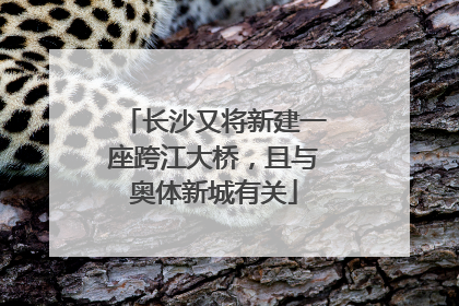 长沙又将新建一座跨江大桥，且与奥体新城有关