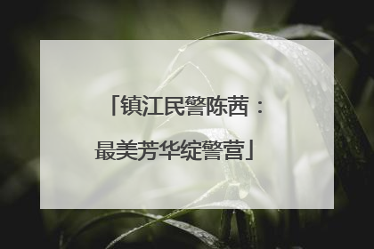 镇江民警陈茜：最美芳华绽警营