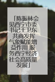 陈振林会见西宁市委书记王卫东 共商发挥气象赋能增益作用 服务西宁经济社会高质量发展