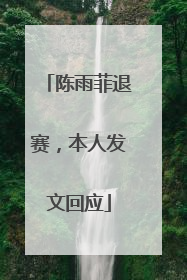 陈雨菲退赛，本人发文回应