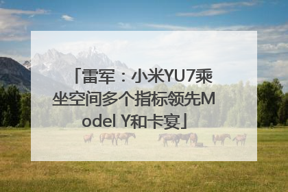 雷军：小米YU7乘坐空间多个指标领先Model Y和卡宴