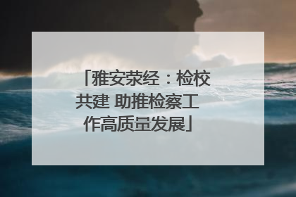 雅安荥经：检校共建 助推检察工作高质量发展