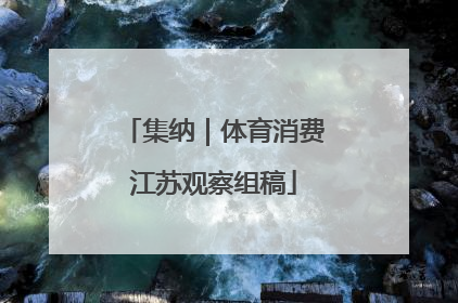 集纳｜体育消费江苏观察组稿