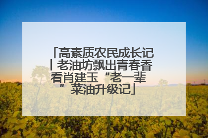 高素质农民成长记丨老油坊飘出青春香 看肖建玉“老一辈”菜油升级记
