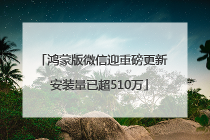 鸿蒙版微信迎重磅更新 安装量已超510万