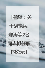鹤壁：关于胡艳兵、郑涛等2名同志拟任职的公示