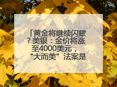 黄金将继续闪耀？美银：金价将涨至4000美元，“大而美”法案是关键！