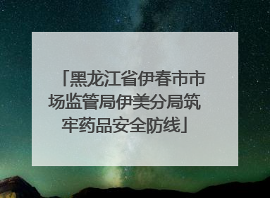 黑龙江省伊春市市场监管局伊美分局筑牢药品安全防线