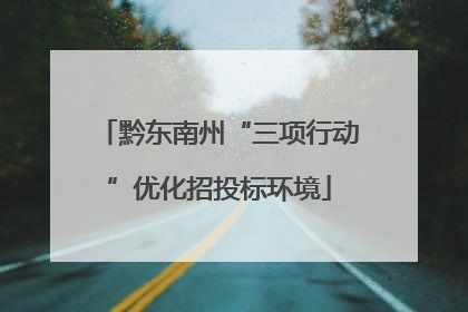 黔东南州“三项行动”优化招投标环境