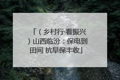（乡村行·看振兴）山西临汾：保电到田间 抗旱保丰收