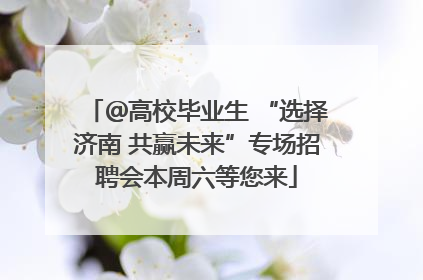 ＠高校毕业生 “选择济南 共赢未来”专场招聘会本周六等您来