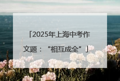 2025年上海中考作文题：“相互成全”