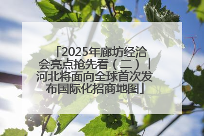 2025年廊坊经洽会亮点抢先看（二）丨河北将面向全球首次发布国际化招商地图
