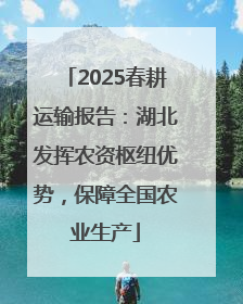 2025春耕运输报告：湖北发挥农资枢纽优势，保障全国农业生产
