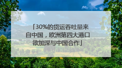 30%的货运吞吐量来自中国，欧洲第四大港口欲加深与中国合作