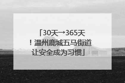 30天→365天！温州鹿城五马街道让安全成为习惯