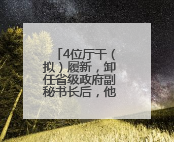 4位厅干（拟）履新，卸任省级政府副秘书长后，他转任省厅