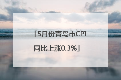 5月份青岛市CPI同比上涨0.3%