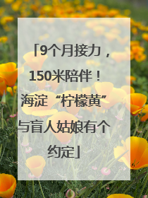 9个月接力，150米陪伴！海淀“柠檬黄”与盲人姑娘有个约定